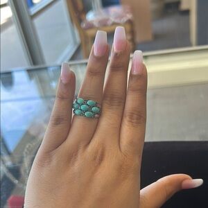 Blue Silver Ornate Ring